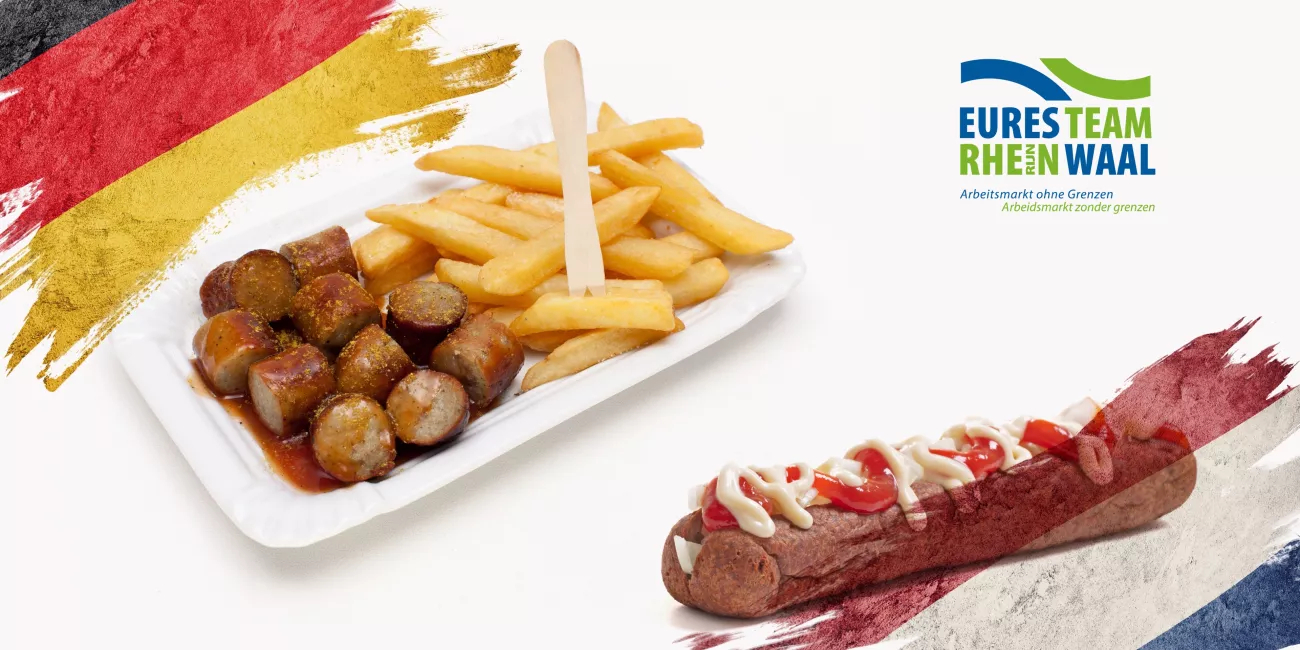 Currywurst and Frikandel served with sauce