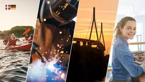 Collage of people and work