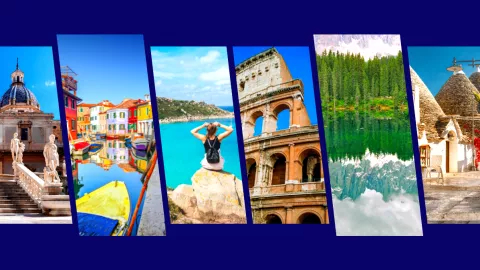 Italy famous landmarks and travel destinations